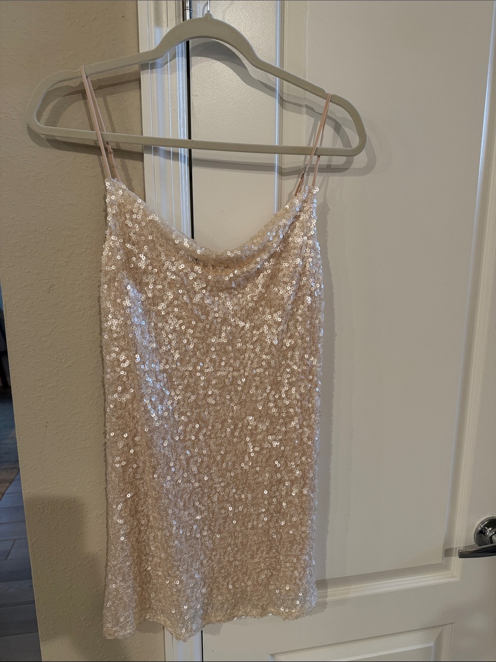 Elodie the Label Champagne Sequin Slip Dress XS